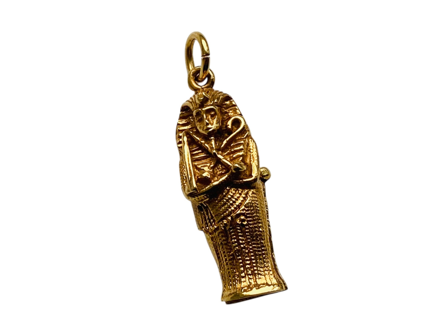 Vintage 9ct Gold Egyptian Sarcophagus Mummy Opening Pendant, Locket or Charm