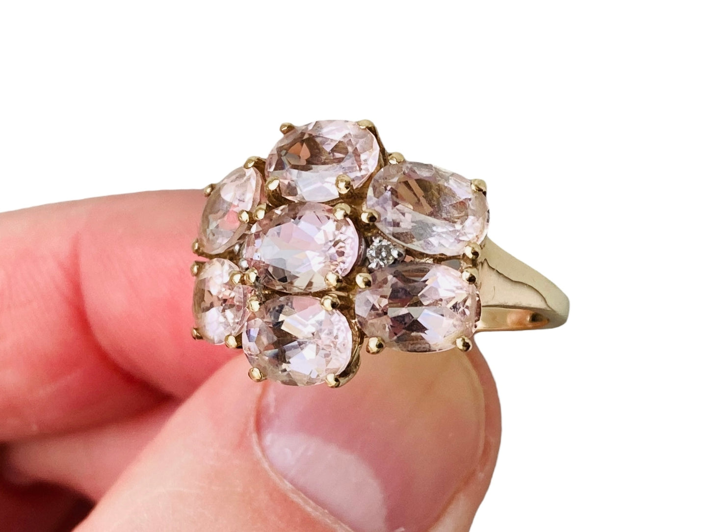 9ct Gold Morganite & Diamond Ring