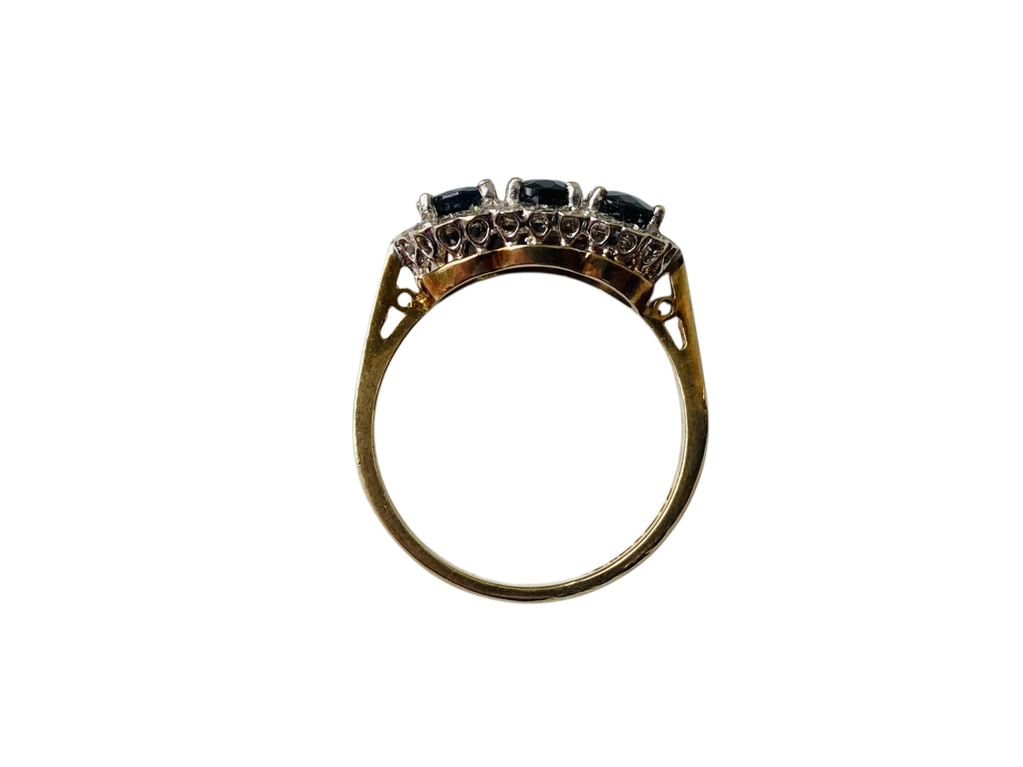 Vintage 9ct Gold Sapphire & Diamond Ring