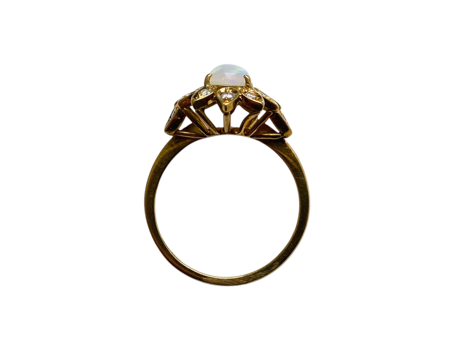 Vintage 18ct Gold Opal & Diamond Ring