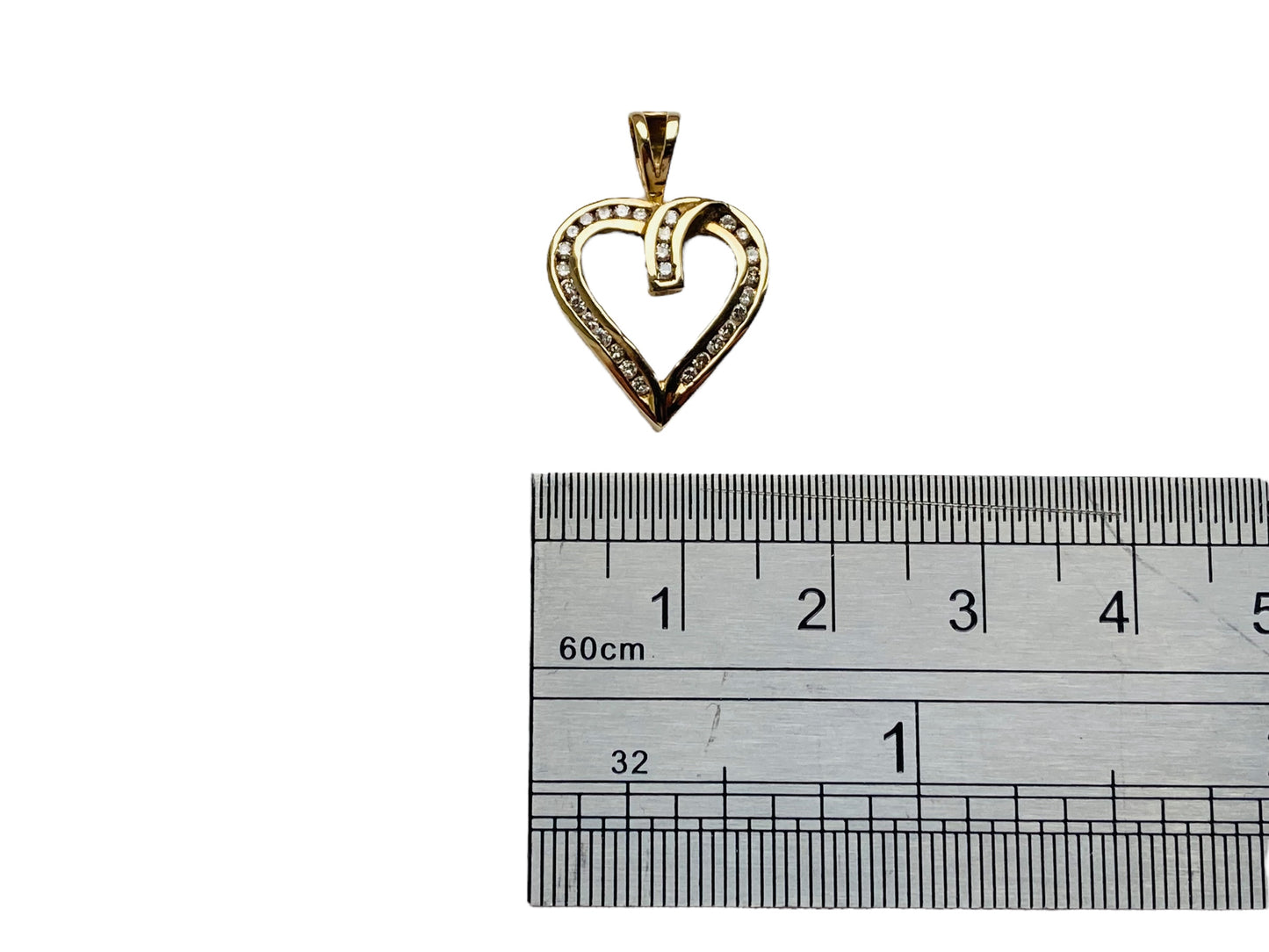9ct Gold Diamond Heart Pendant