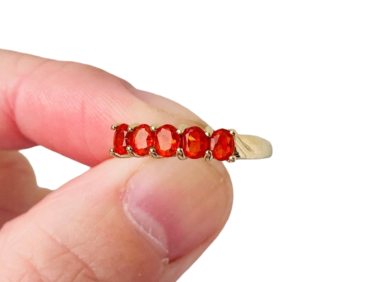 9ct Gold Five-Stone Fire Opal Ring