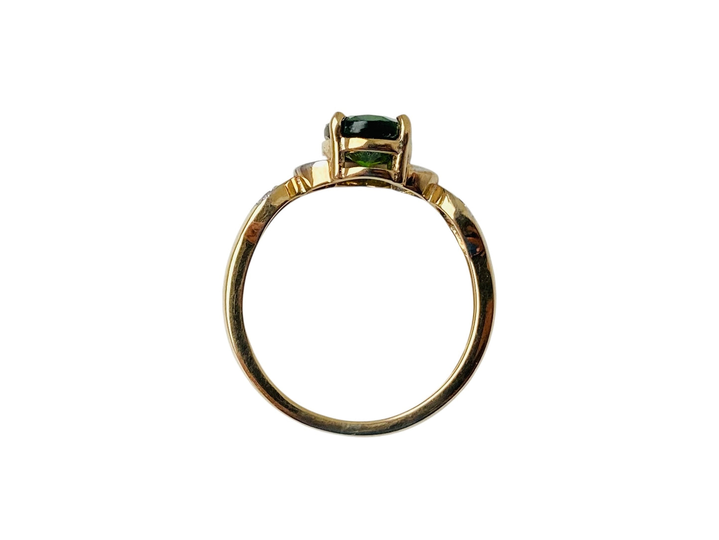 9ct Gold Diopside & Diamond Ring