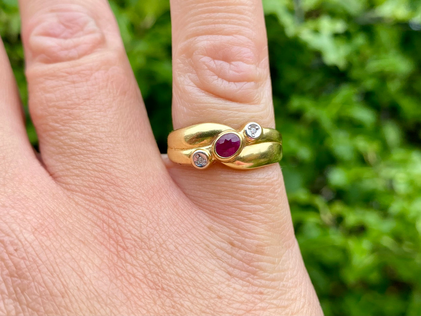 14ct Gold Ruby & Diamond Ring