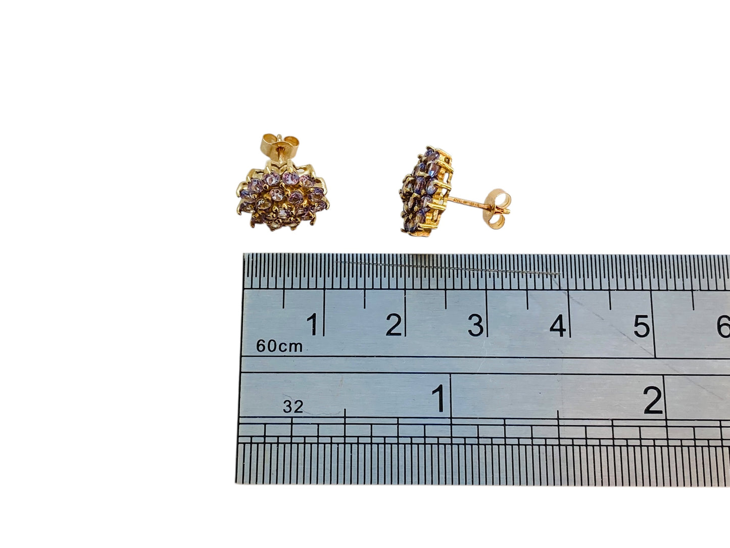 9ct Gold Tanzanite Stud Earrings