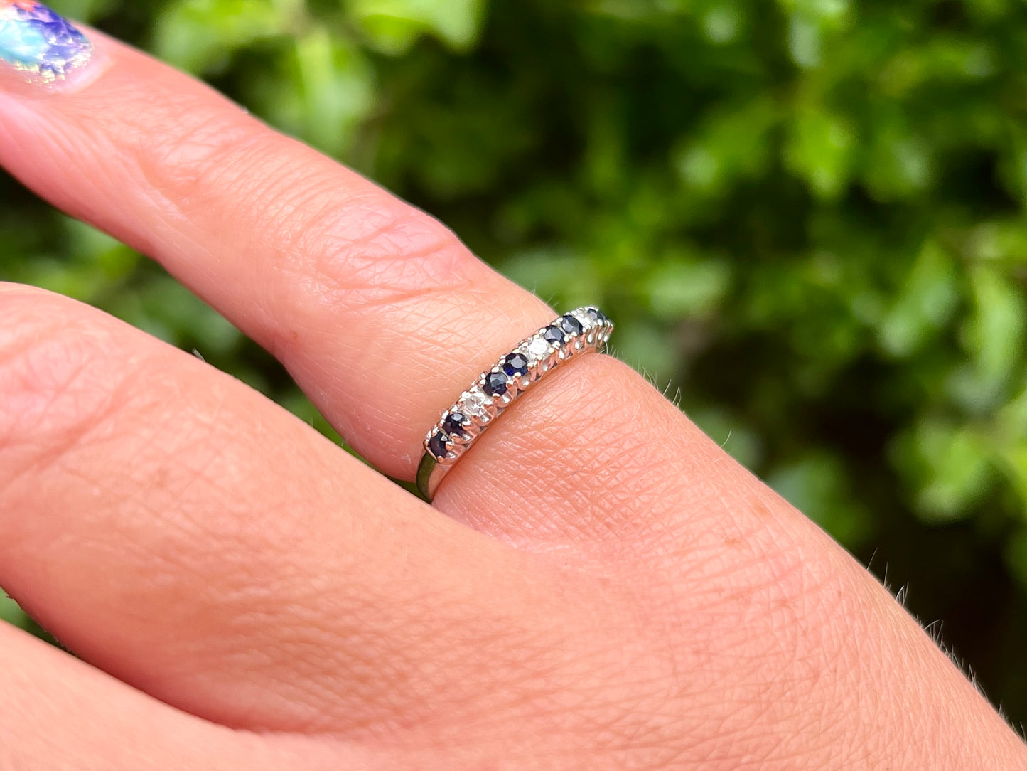 Vintage 9ct Gold Sapphire & Diamond Ring