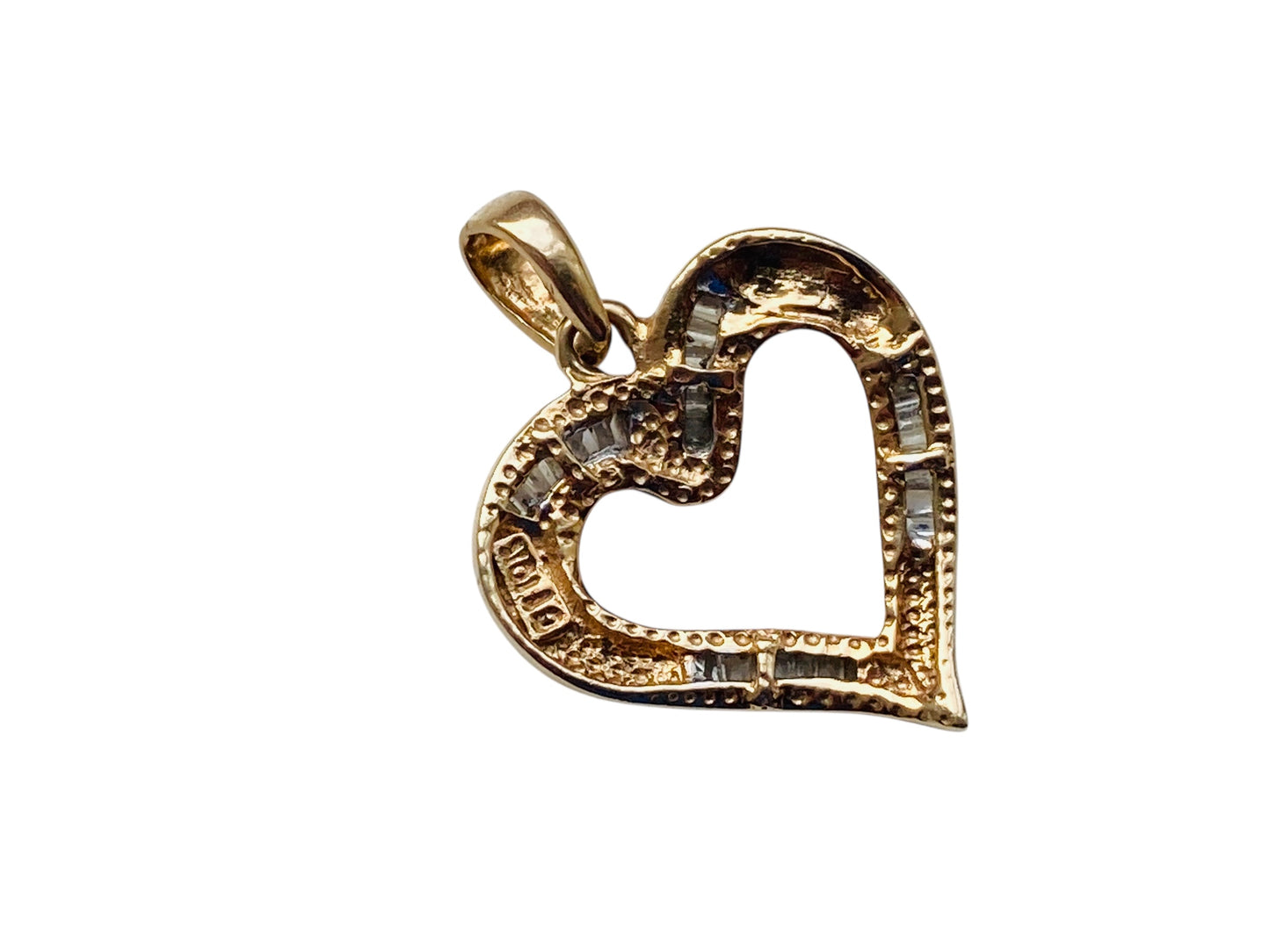 10ctct Gold Diamond Heart Pendant