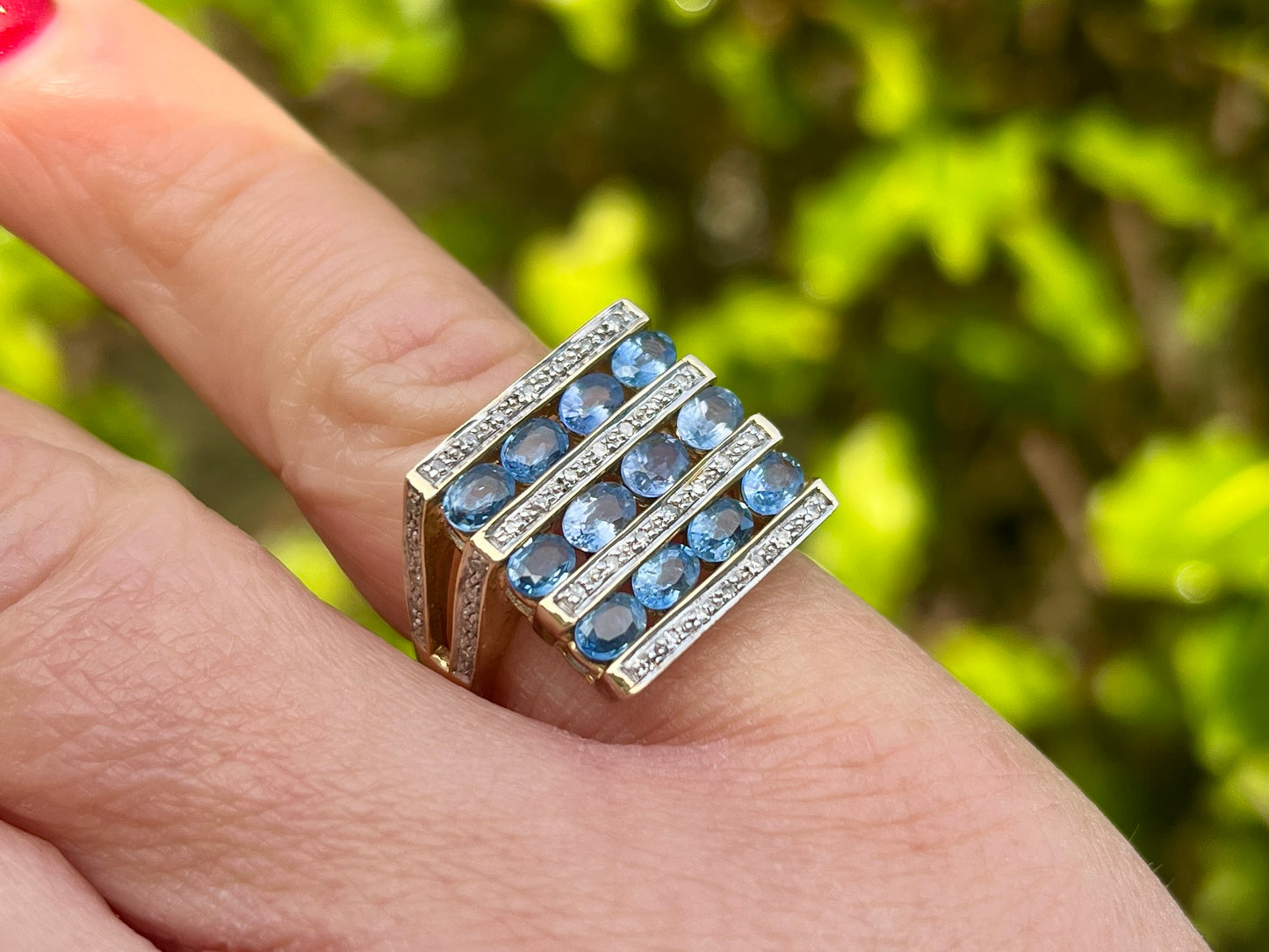 9ct Gold Sapphire & Diamond Ring