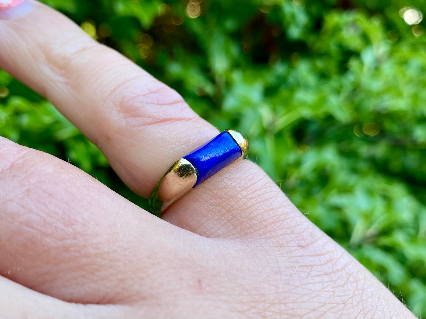 Vintage 9ct Gold Lapis Lazuli Ring