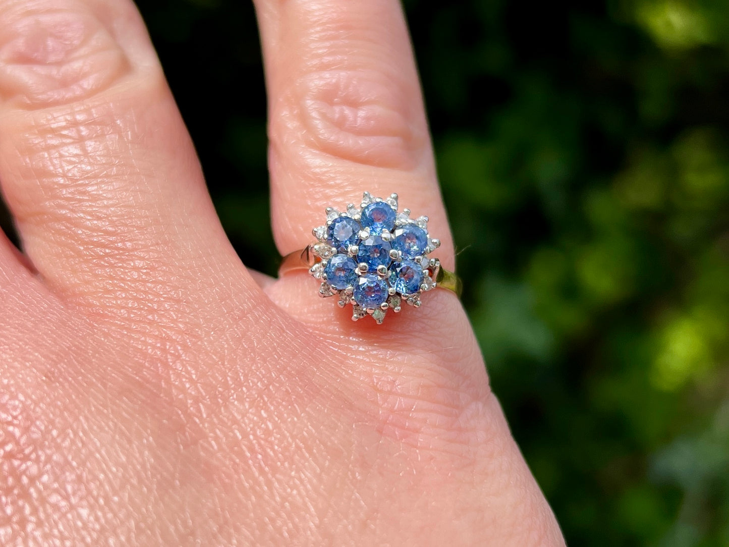 Vintage 9ct Gold Sapphire & Diamond Ring