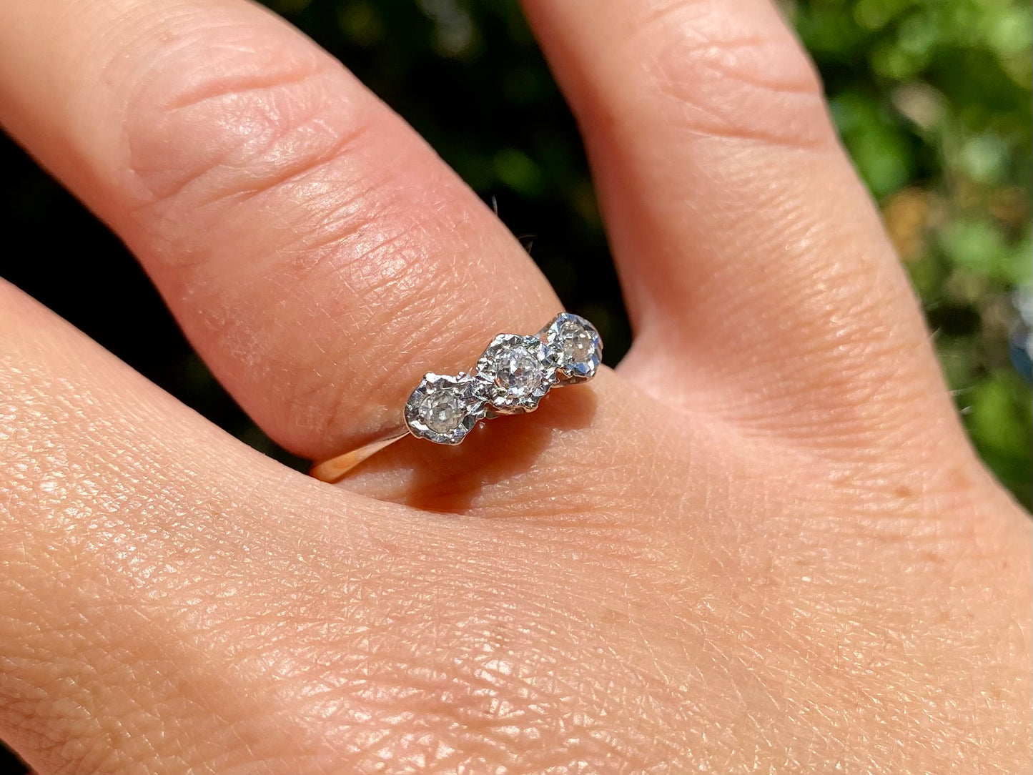 Antique 18ct Gold Three-Stone Diamond Ring