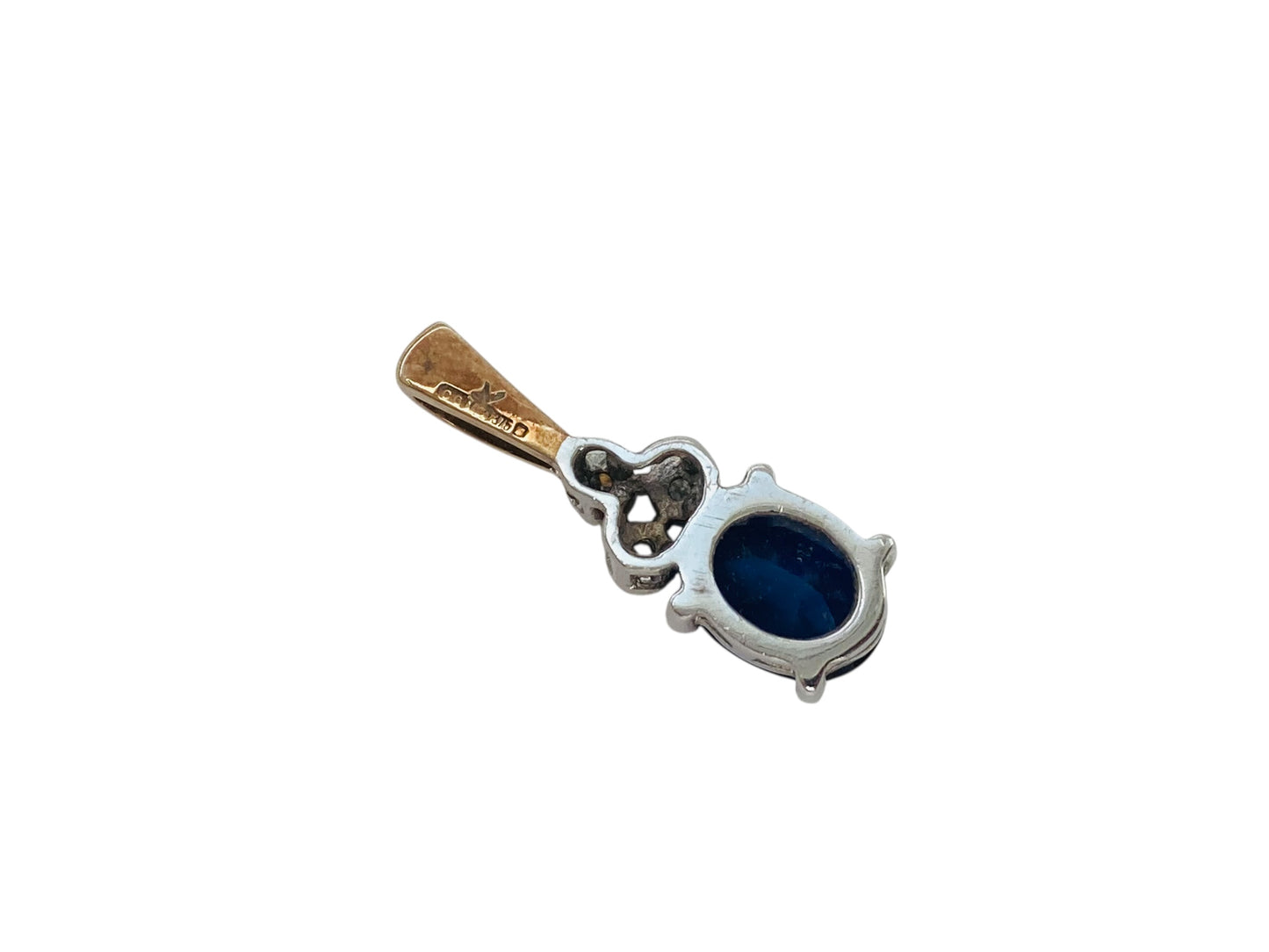 9ct Gold Sapphire & Diamond Pendant