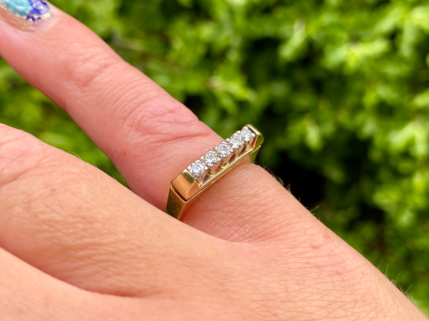 Vintage 18ct Gold Five-Stone Diamond Ring