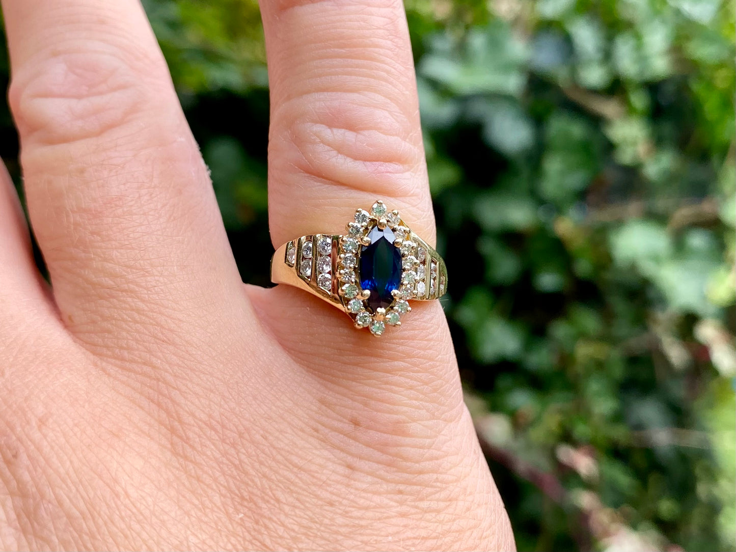 14ct Gold Sapphire & Diamond Ring