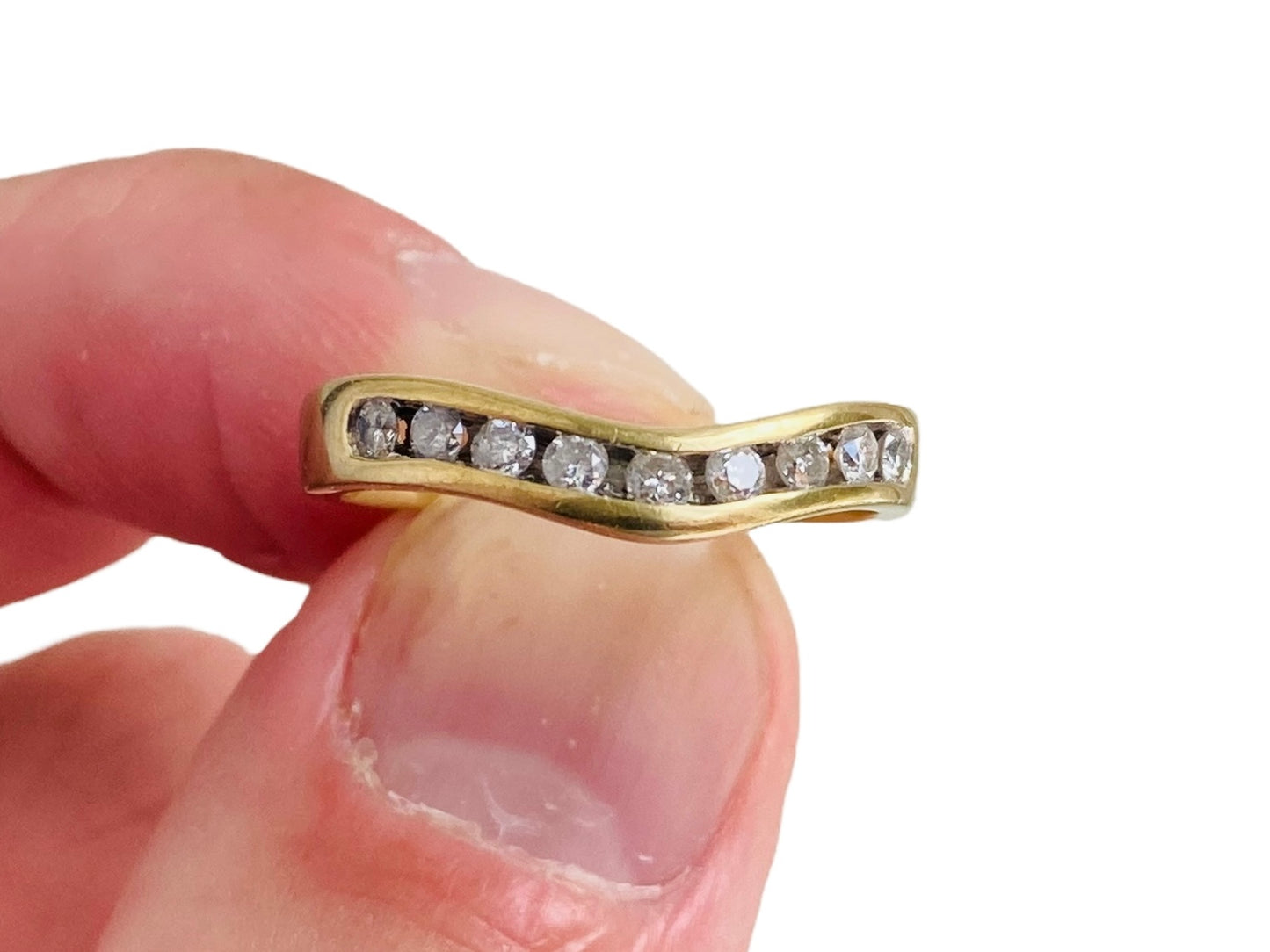 18ct Gold Diamond Wishbone/Chevron Ring