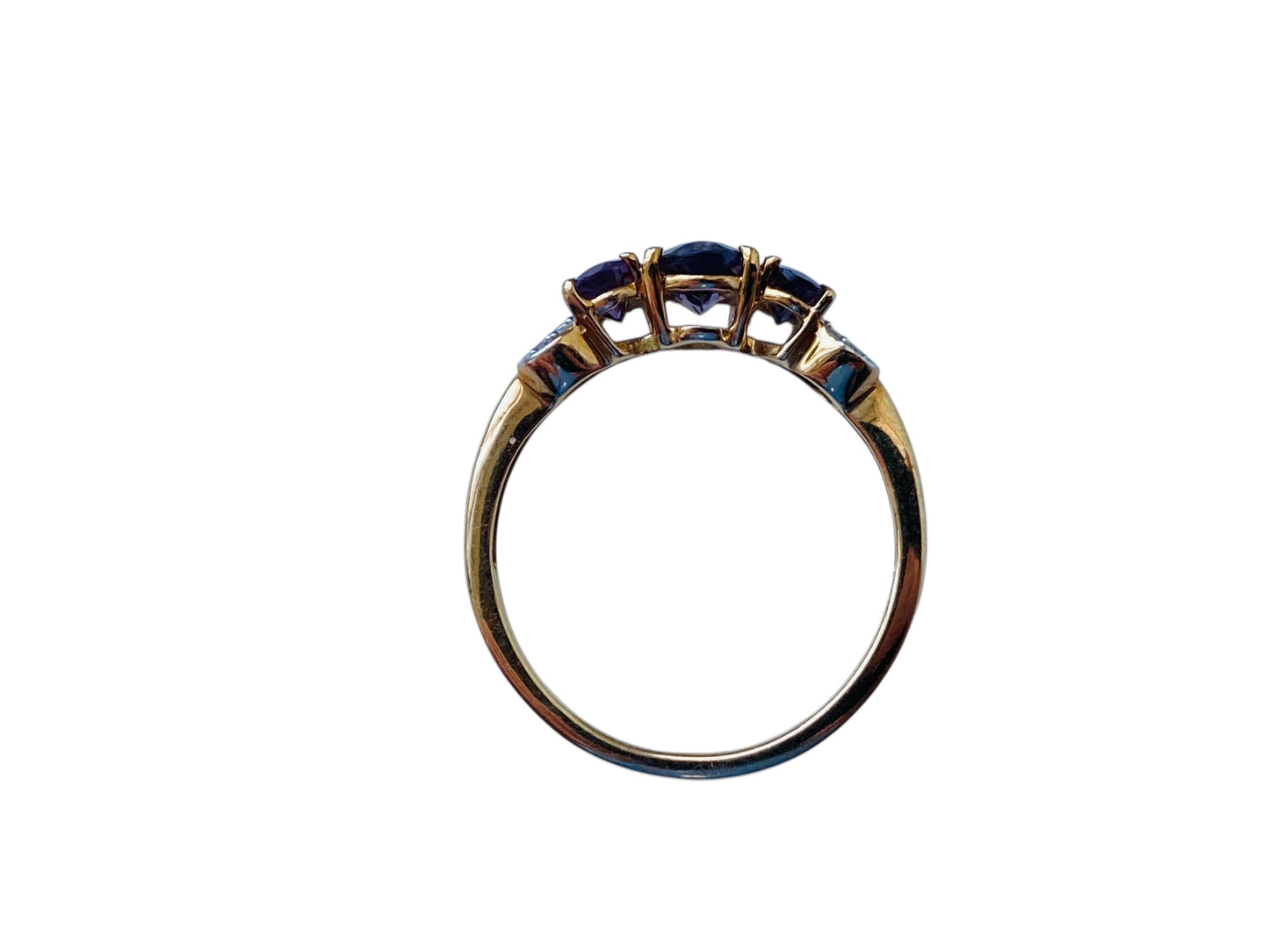 9ct Gold Purple Spinel & Diamond Ring
