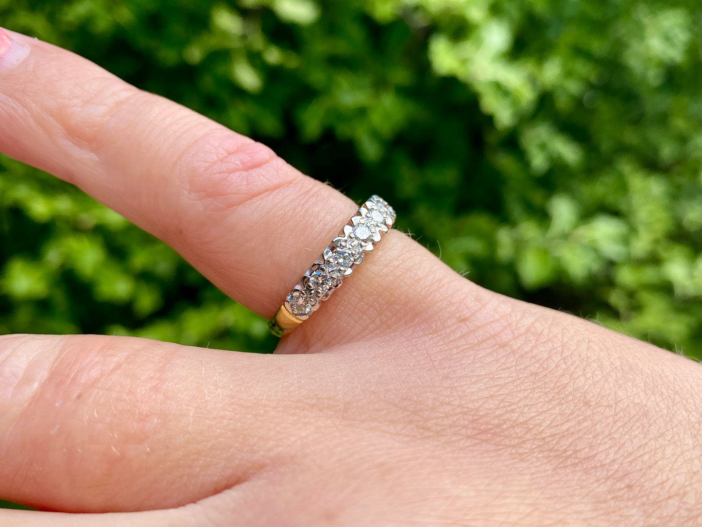 Vintage 18ct Gold Seven-Stone Diamond Ring
