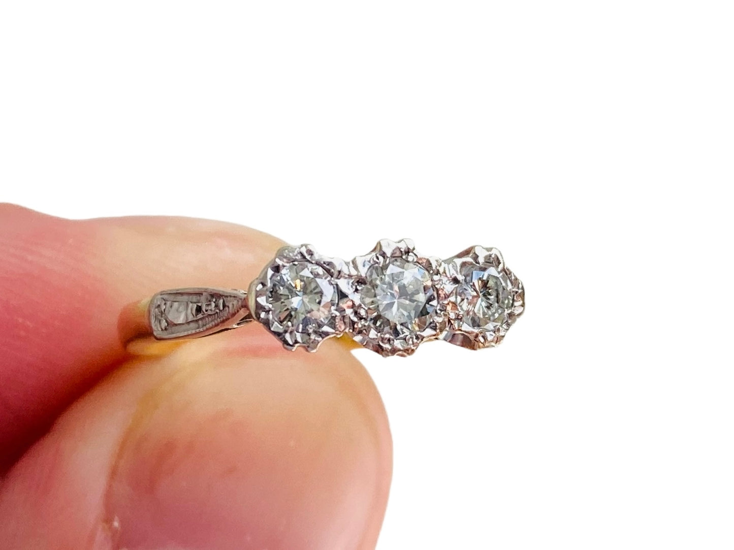 Antique 18ct Gold Three-Stone Diamond Ring