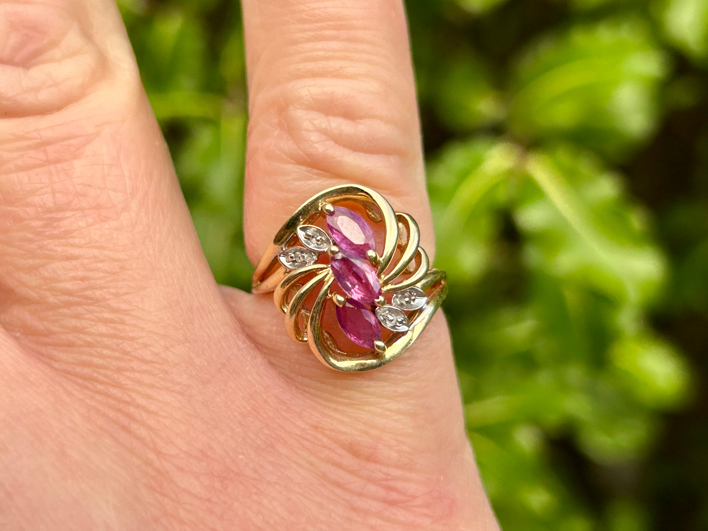14ct Gold Ruby & Diamond Ring