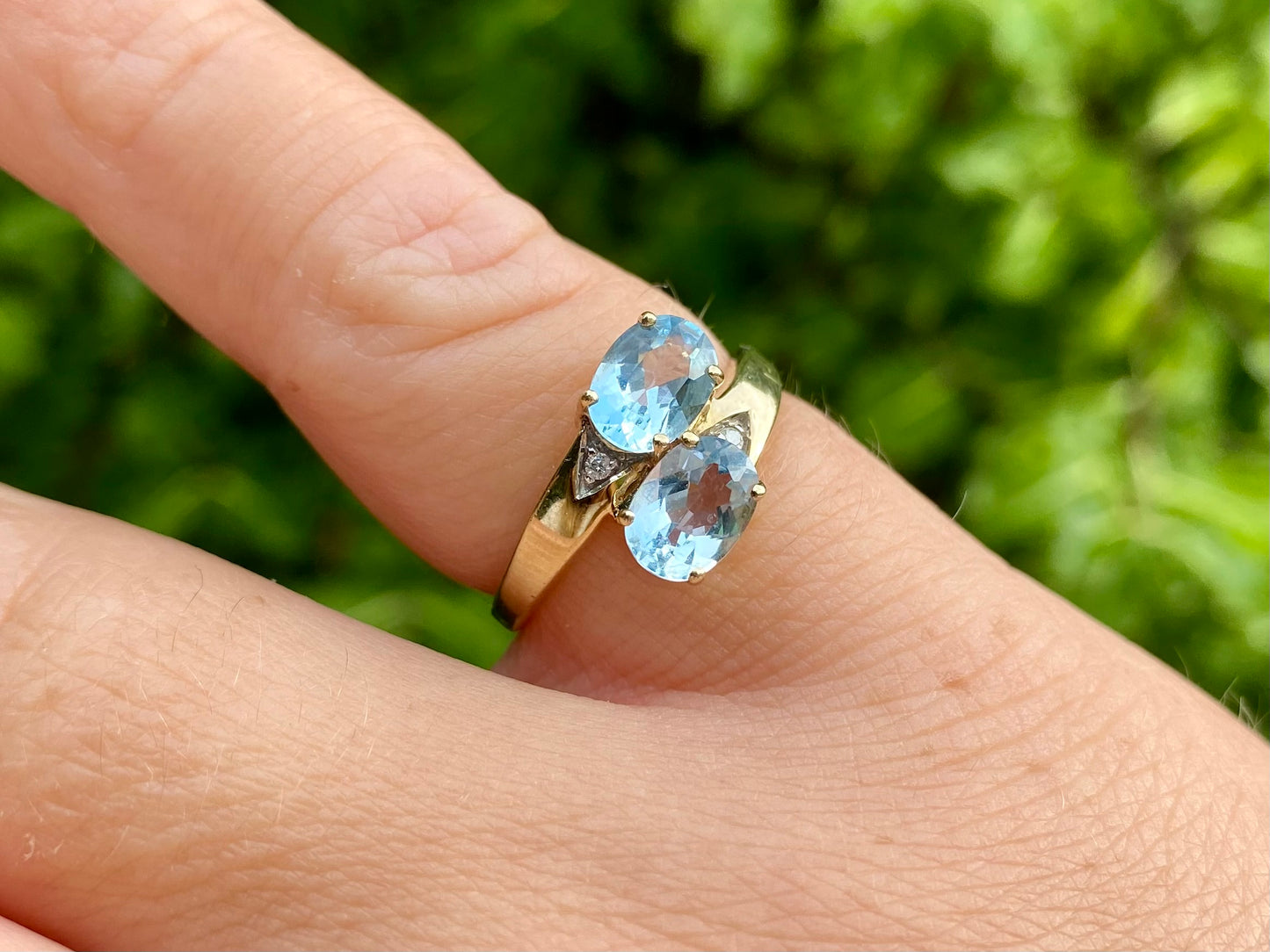 9ct Gold Topaz & Diamond Ring