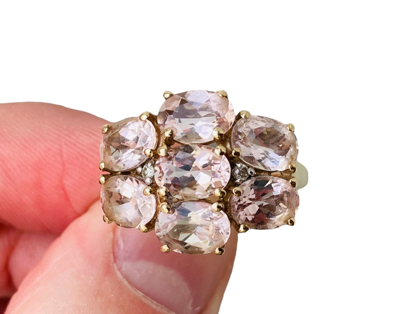 9ct Gold Morganite & Diamond Ring