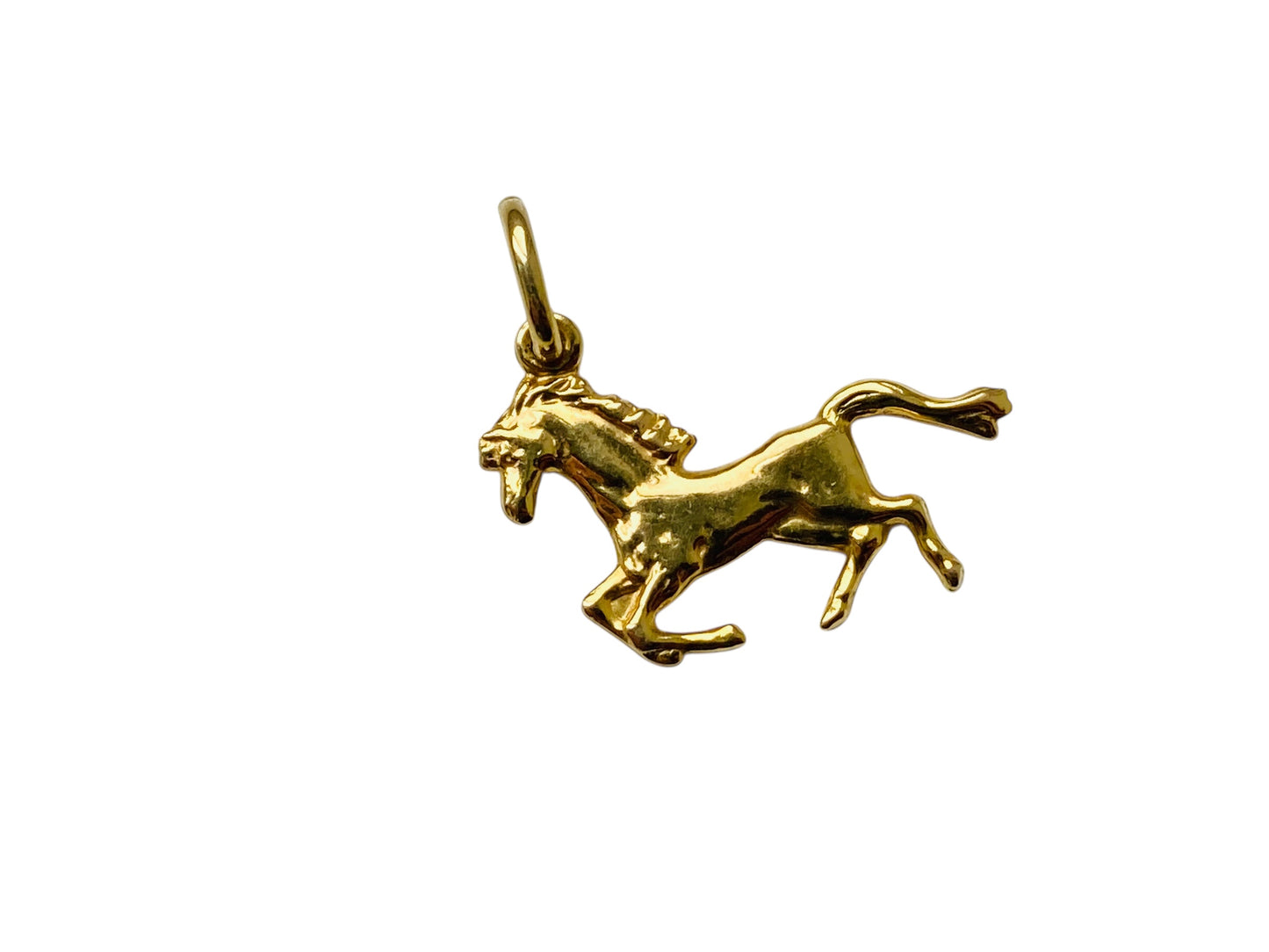 9ct Gold Puffy Horse Pendant Or Charm