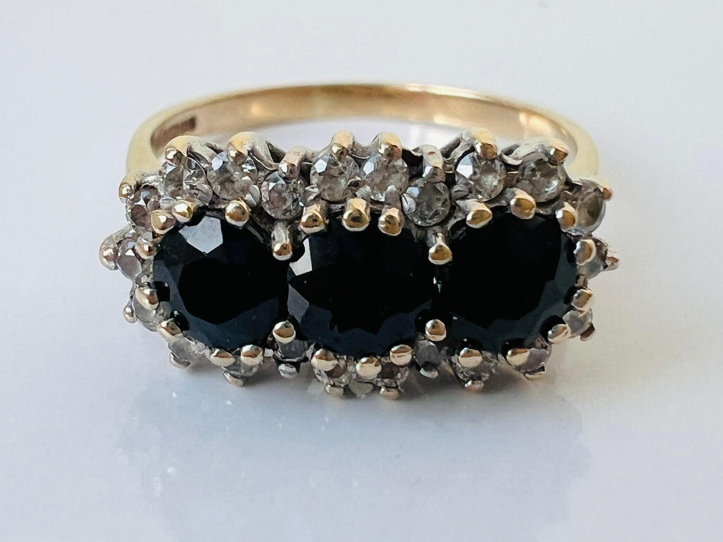Vintage 9ct Gold Sapphire & Diamond Ring