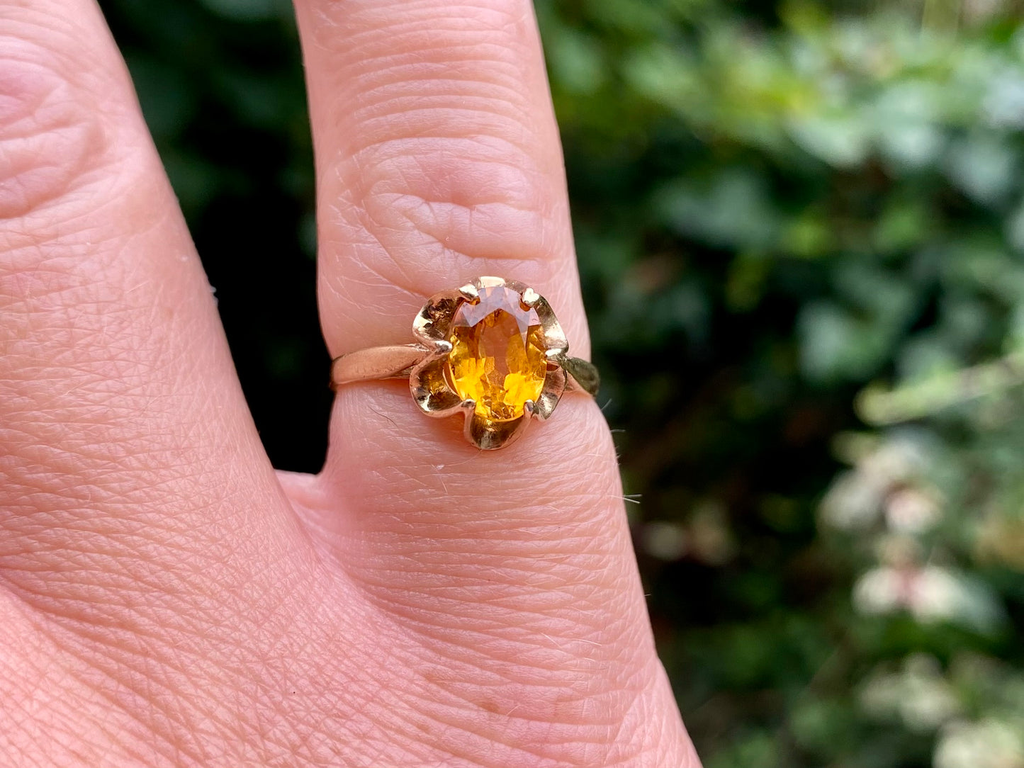 Vintage 9ct Gold Citrine Ring