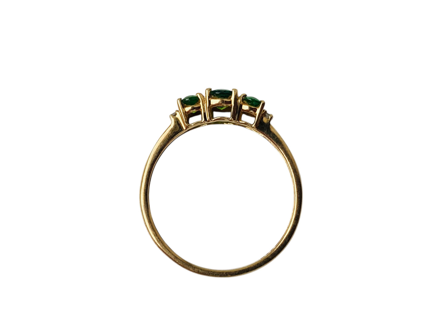 9ct Gold Diopside & Diamond Ring