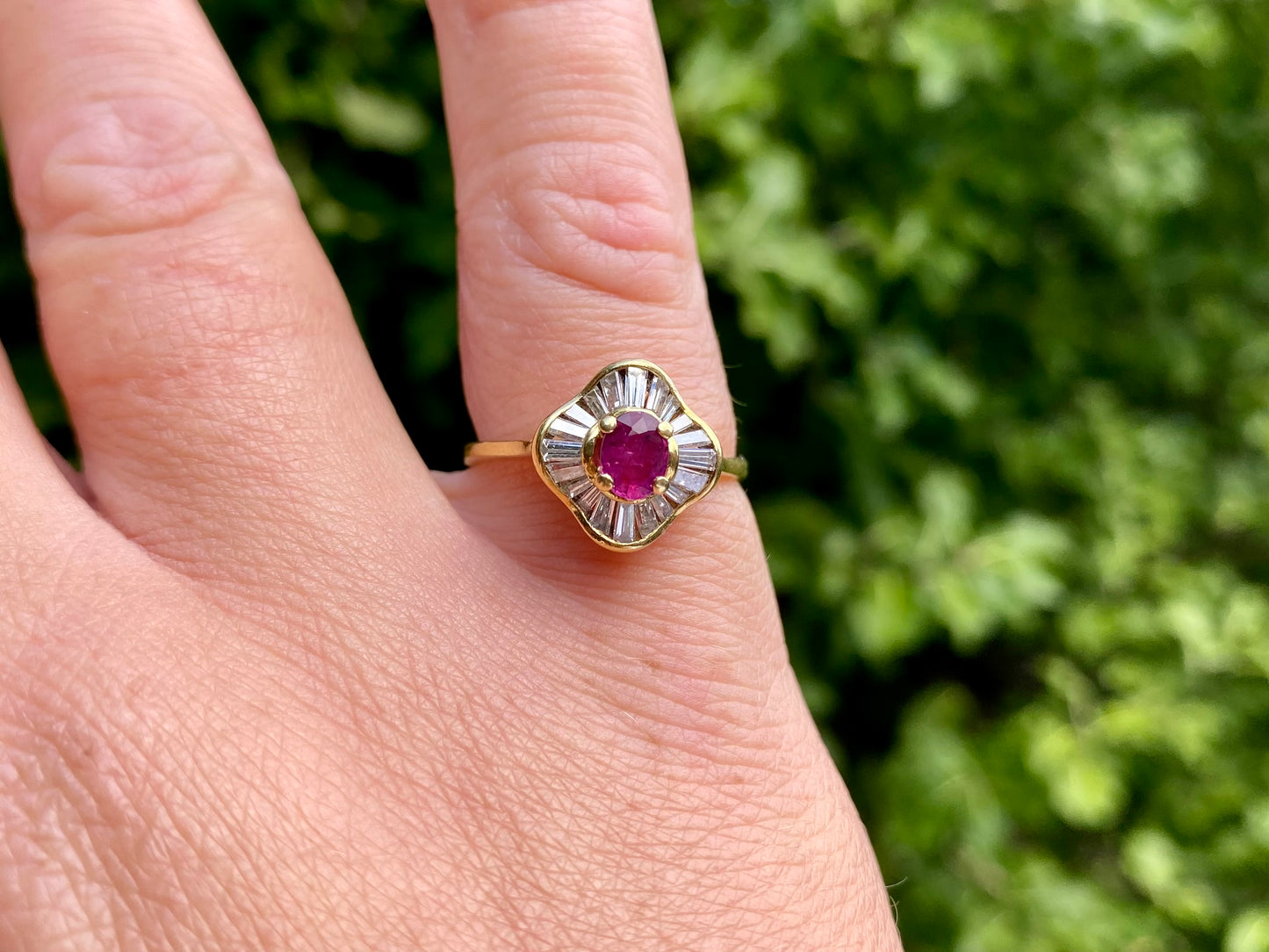 18ct Gold Ruby & Diamond Ring