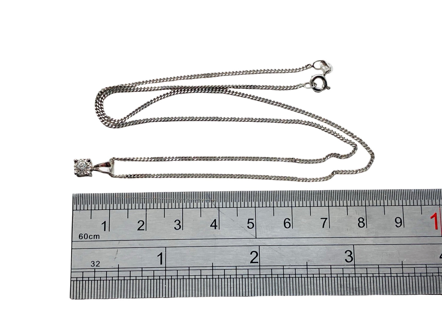 9ct Gold Diamond Pendant With Necklace