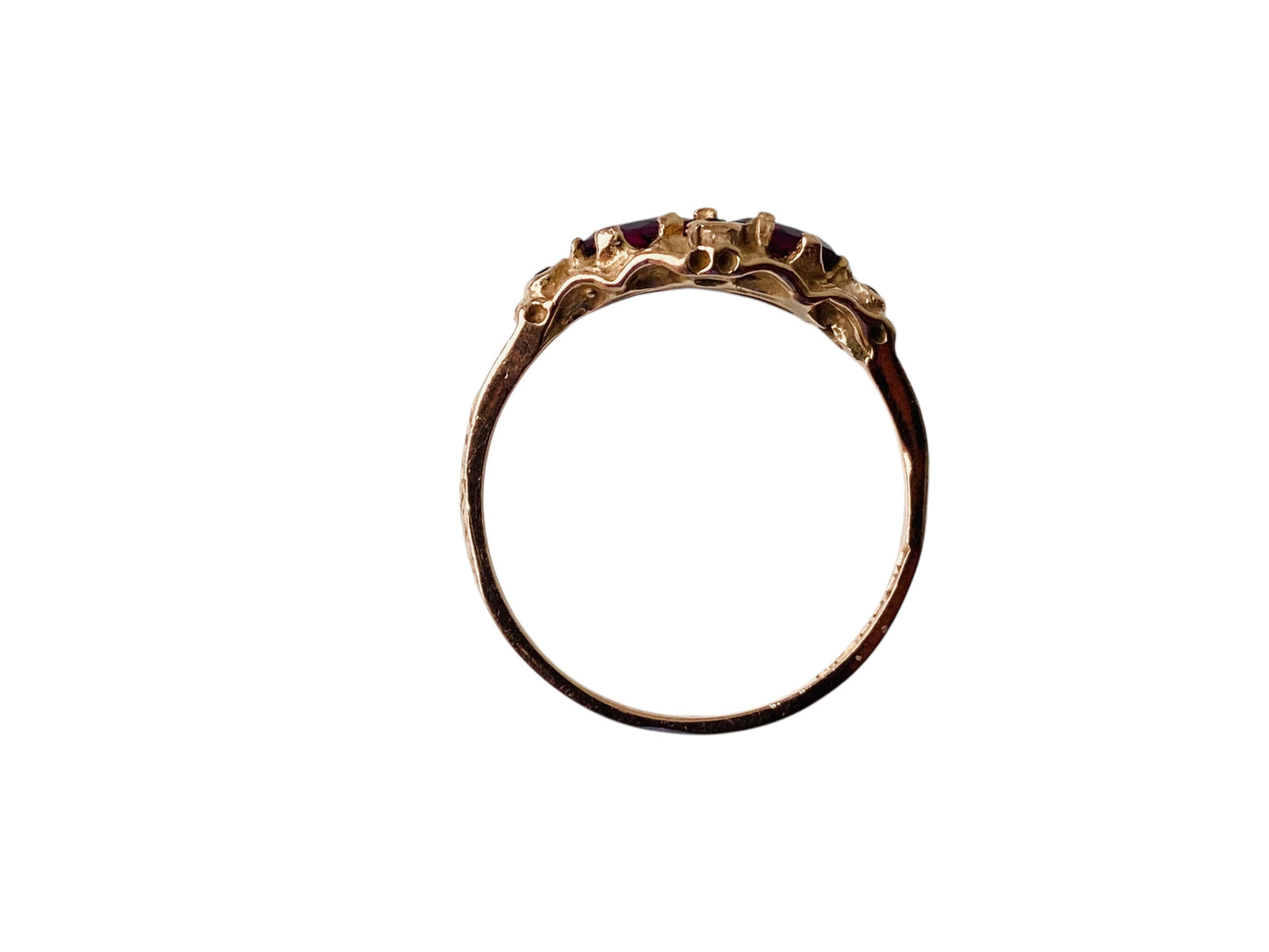 Vintage 9ct Gold Rhodolite Garnet & Citrine Ring