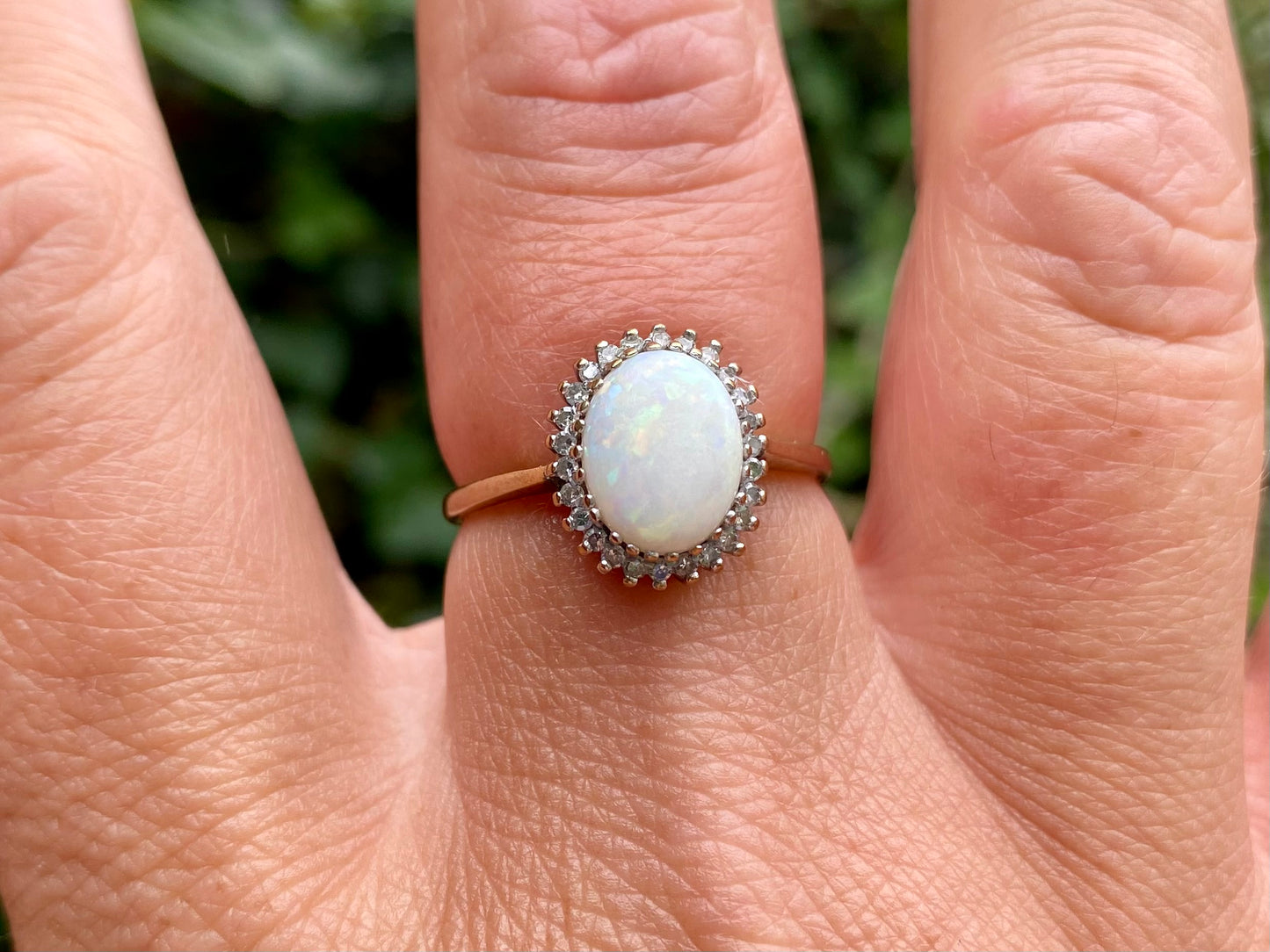 9ct Gold Opal & Diamond Ring