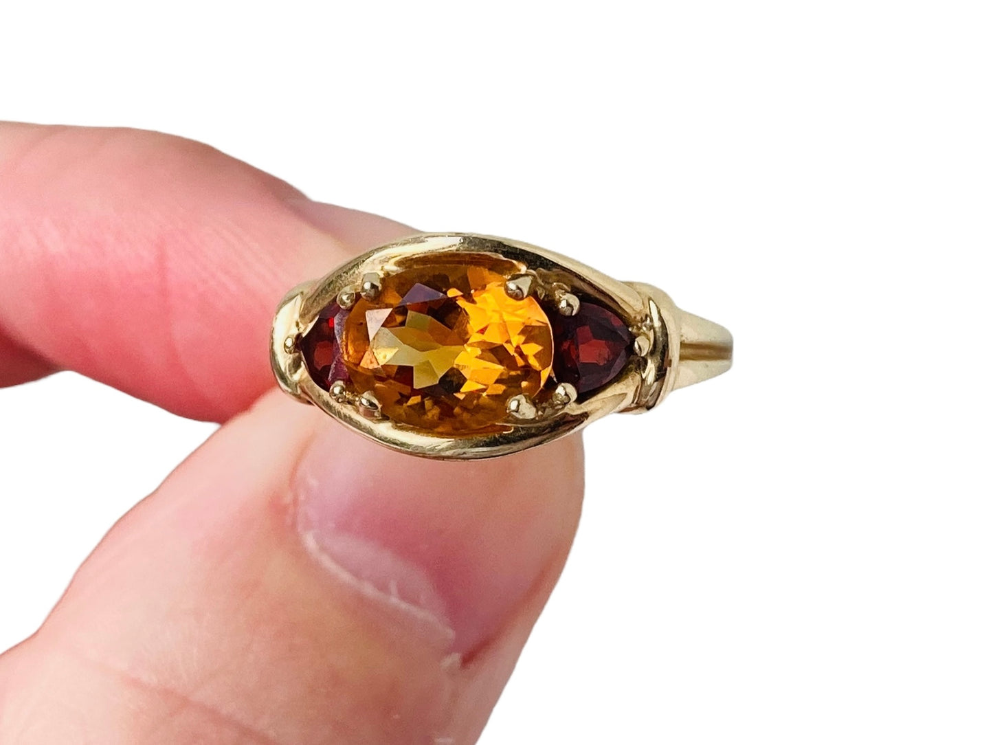 9ct Gold Citrine & Garnet Ring