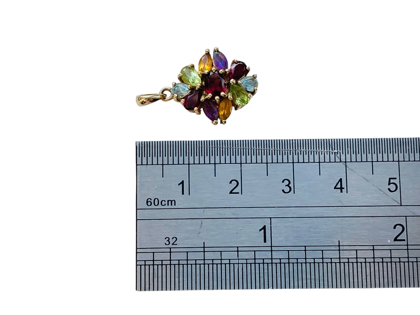 9ct Gold Multi-Gemstone Pendant