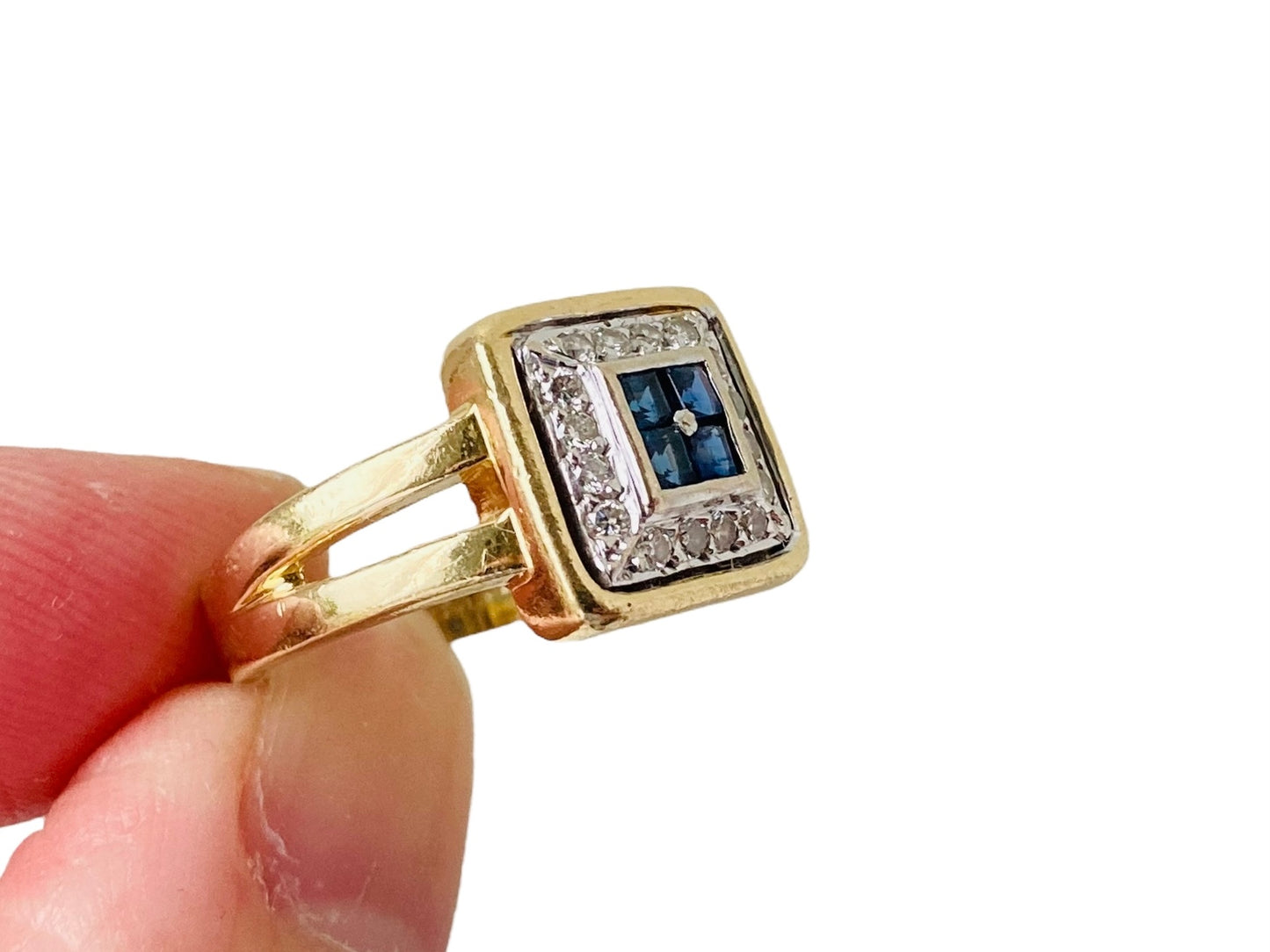 14ct Gold Sapphire & Diamond Ring