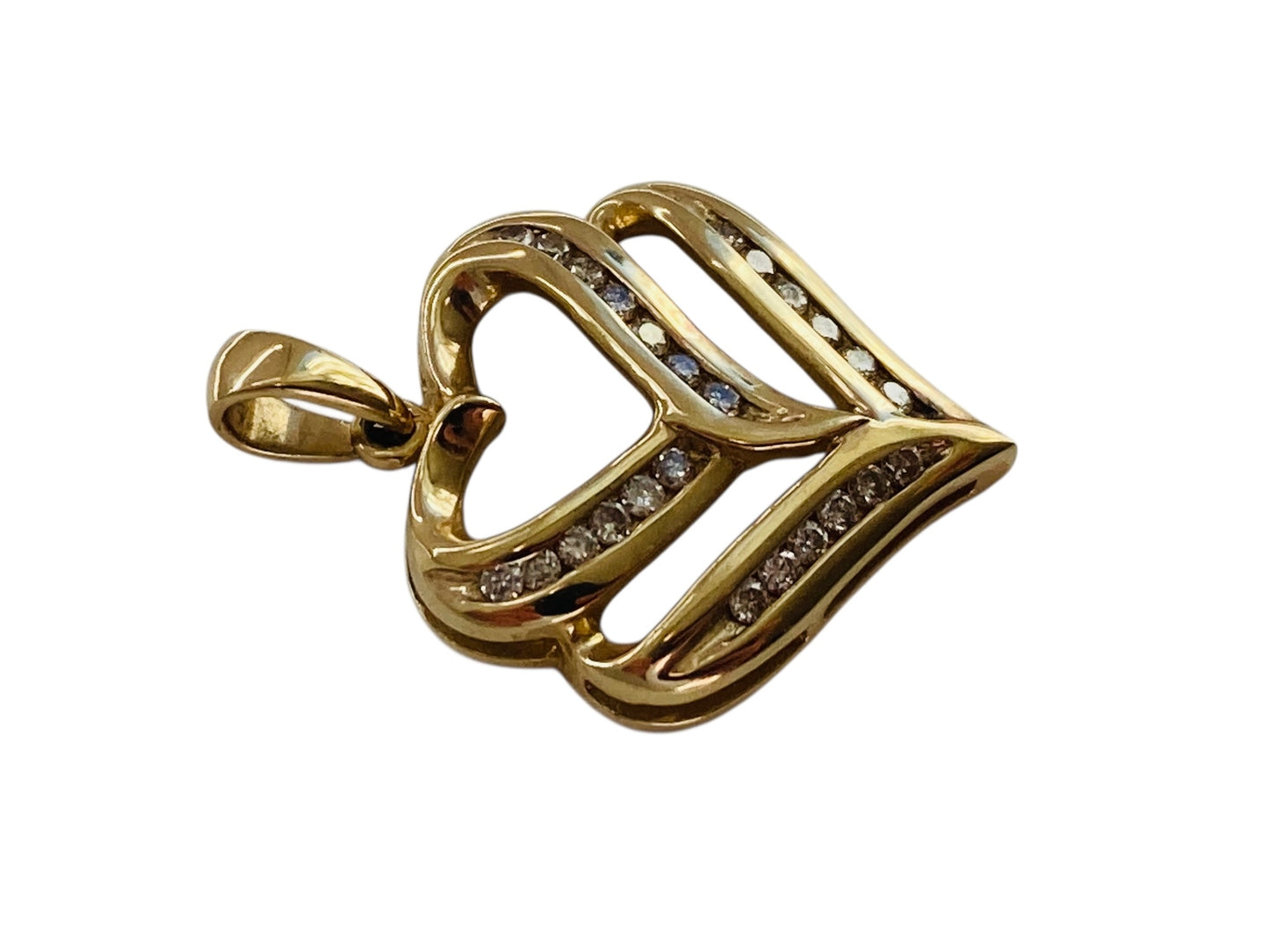 9ct Gold Diamond Heart Pendant