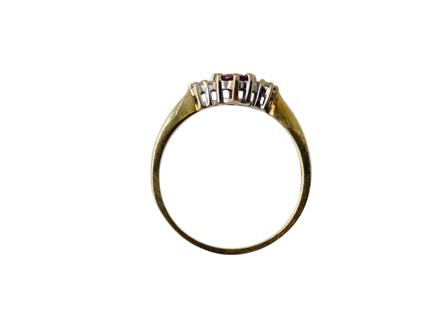 Vintage 9ct Gold Ruby & Diamond Ring