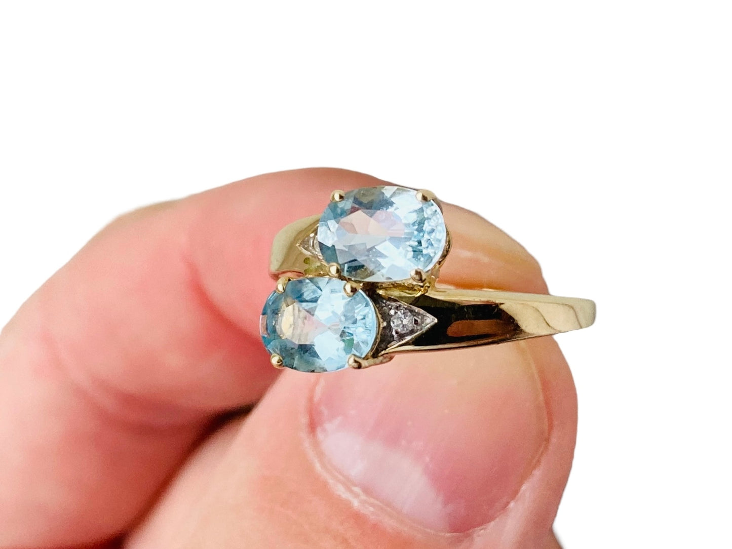 9ct Gold Topaz & Diamond Ring