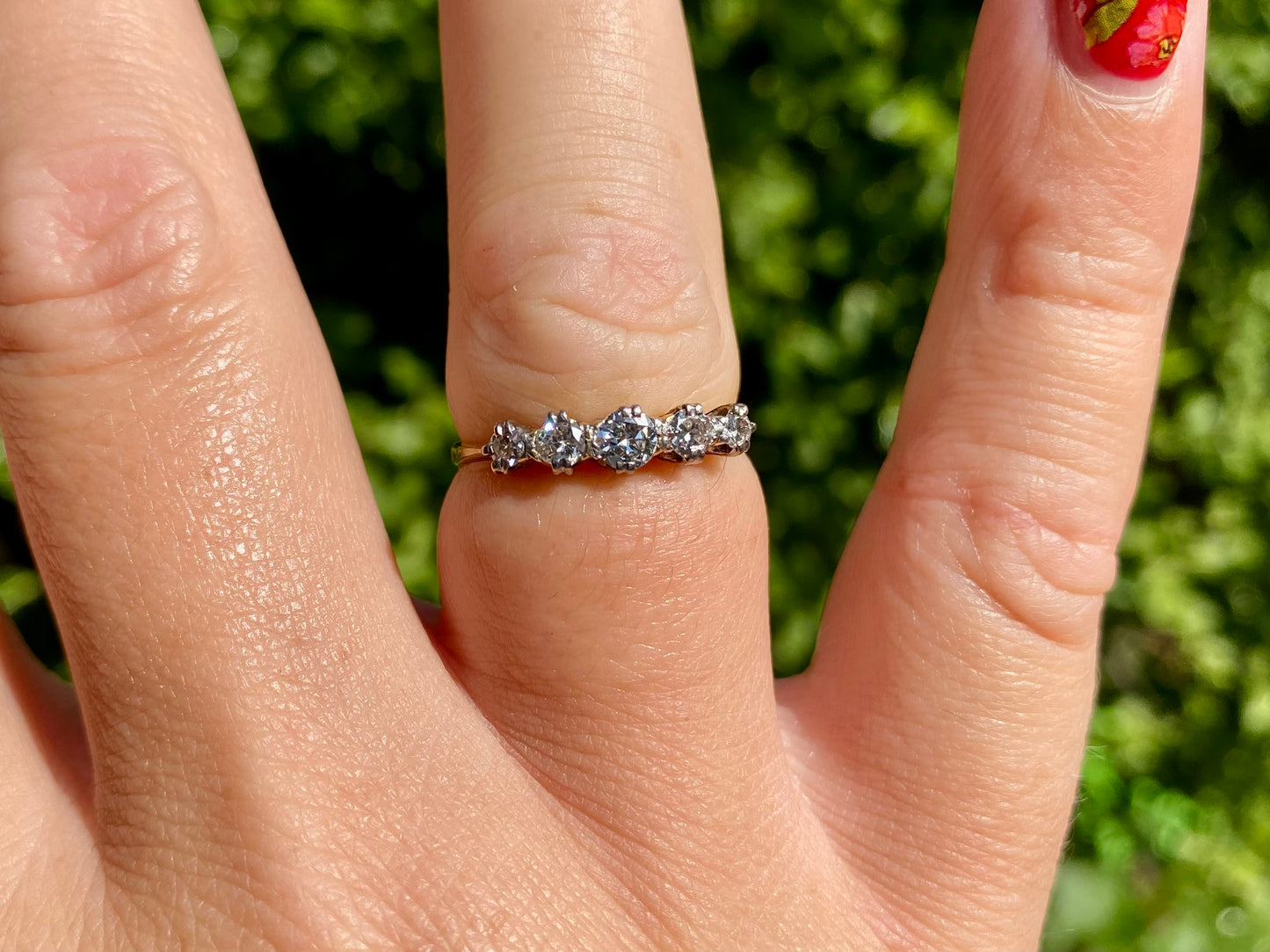 Antique 18ct Gold Five-Stone Diamond Ring