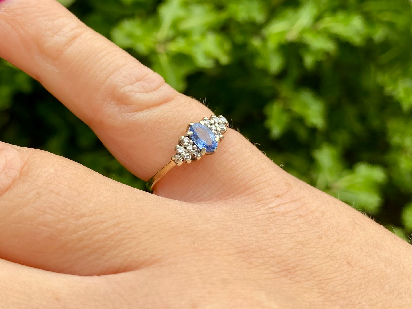 Vintage 9ct Gold Sapphire & Diamond Ring