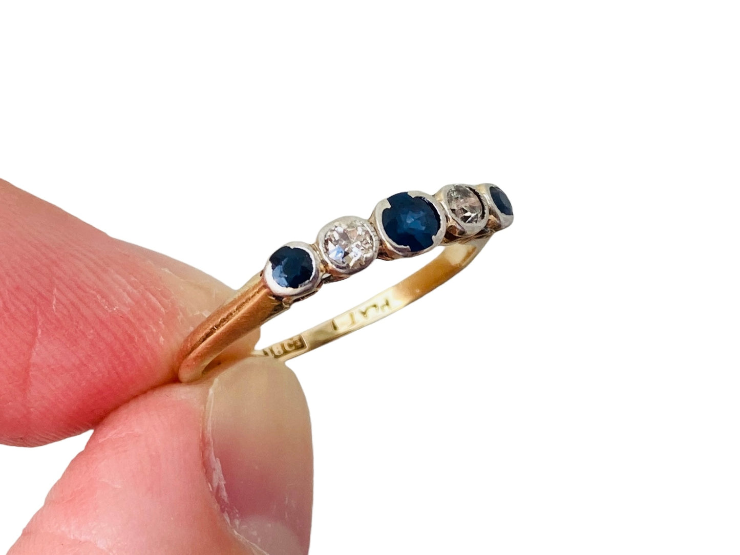 Antique 18ct Gold Sapphire & Diamond Ring