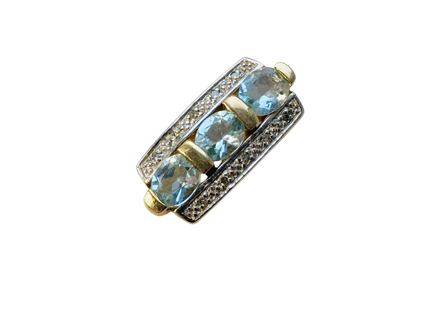 9ct Gold Topaz & Diamond Pendant
