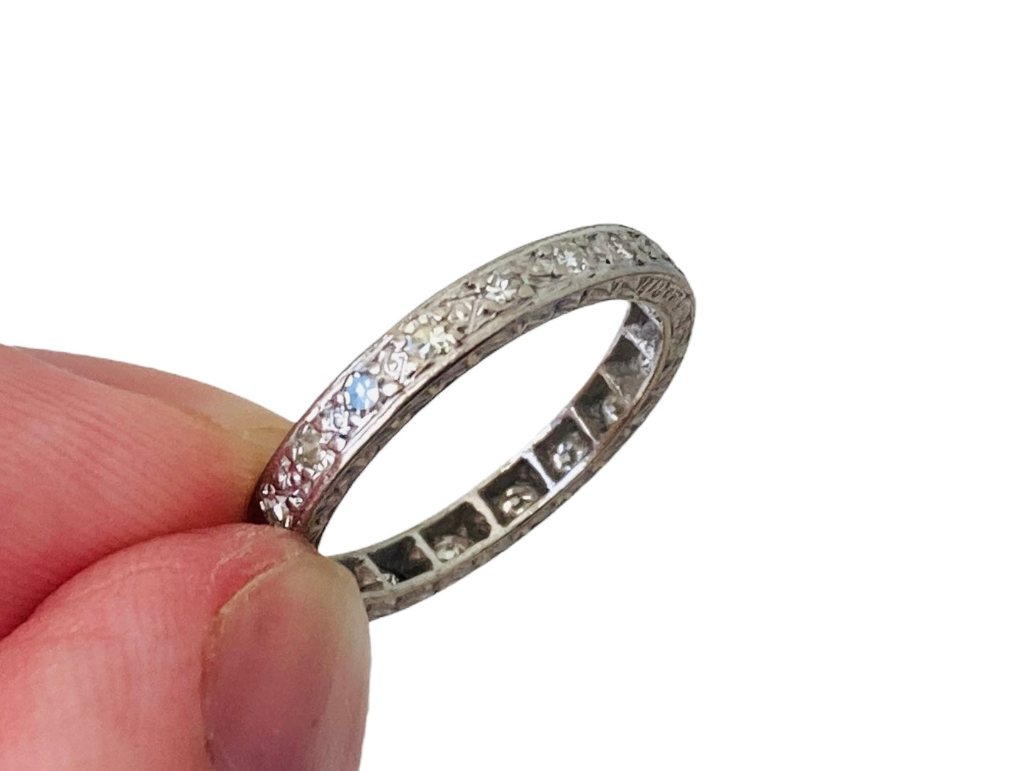 Antique 18ct Gold Full Diamond Band Ring