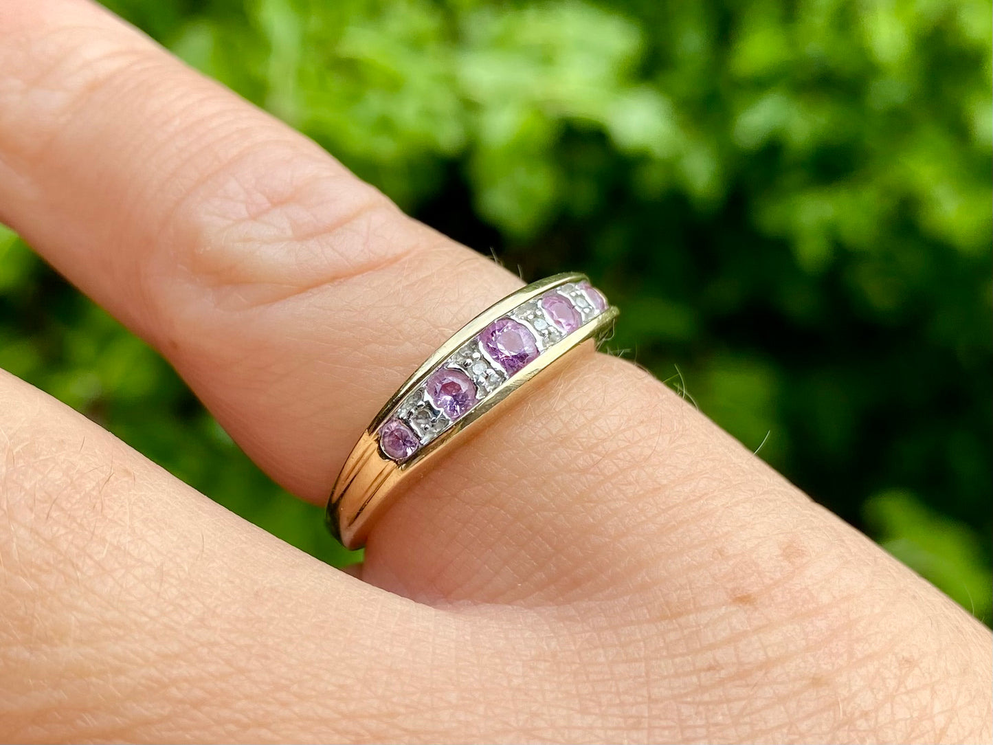 9ct Gold Pink Sapphire & Diamond Ring