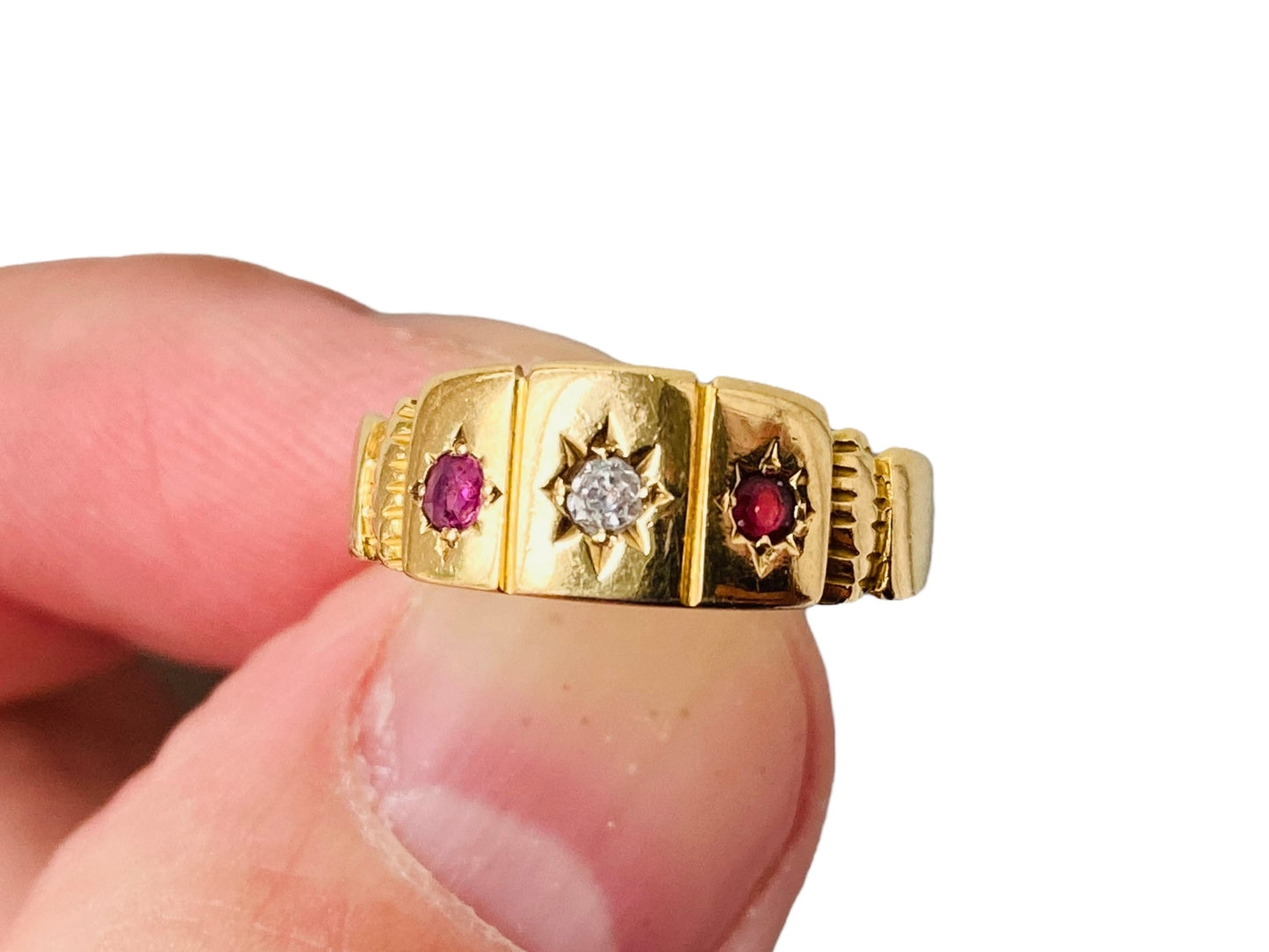 Antique 18ct Gold Ruby & Diamond Ring