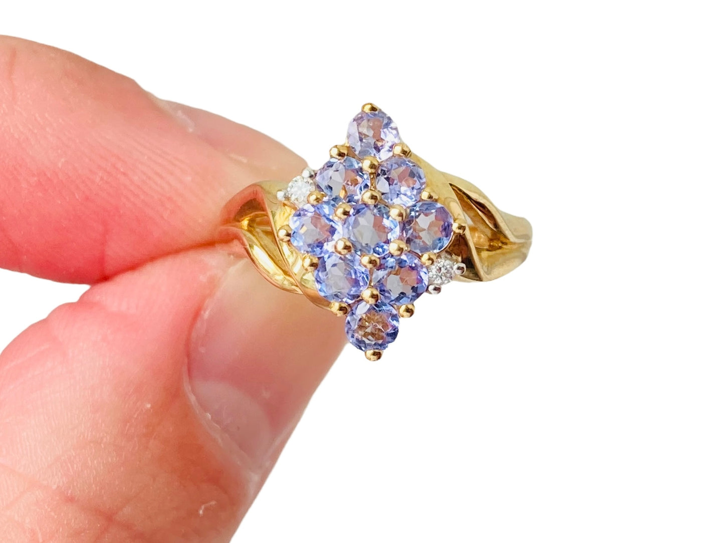 9ct Gold Tanzanite & Diamond Ring