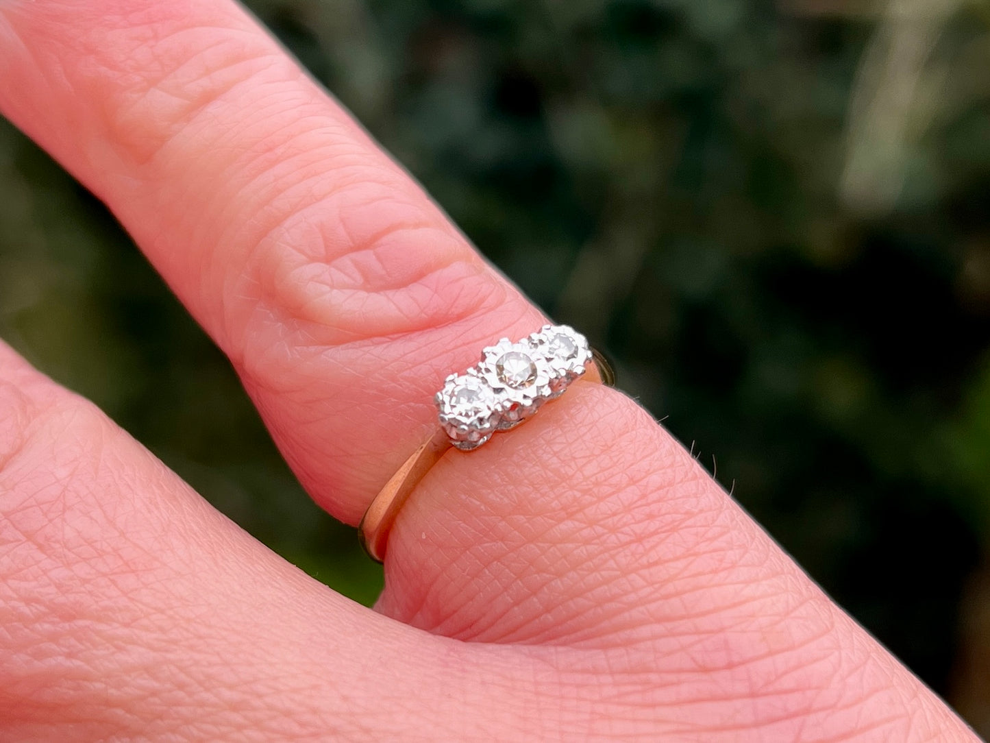 Antique 9ct Gold Diamond Ring