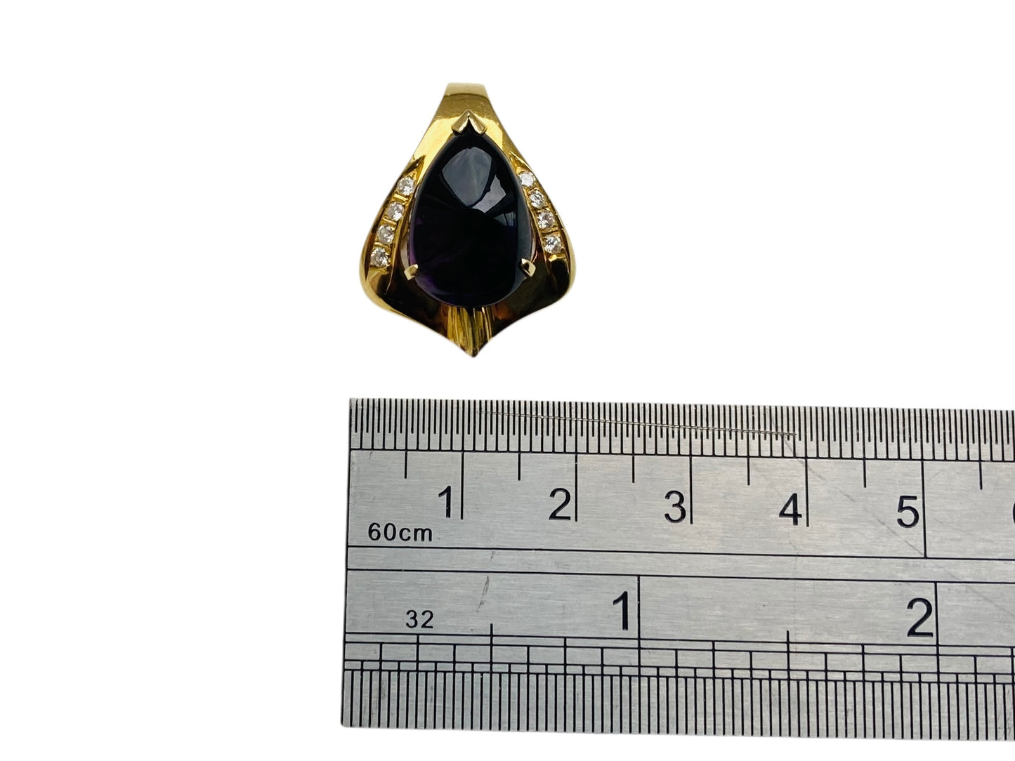Vintage 14ct Gold Amethyst & Diamond Pendant