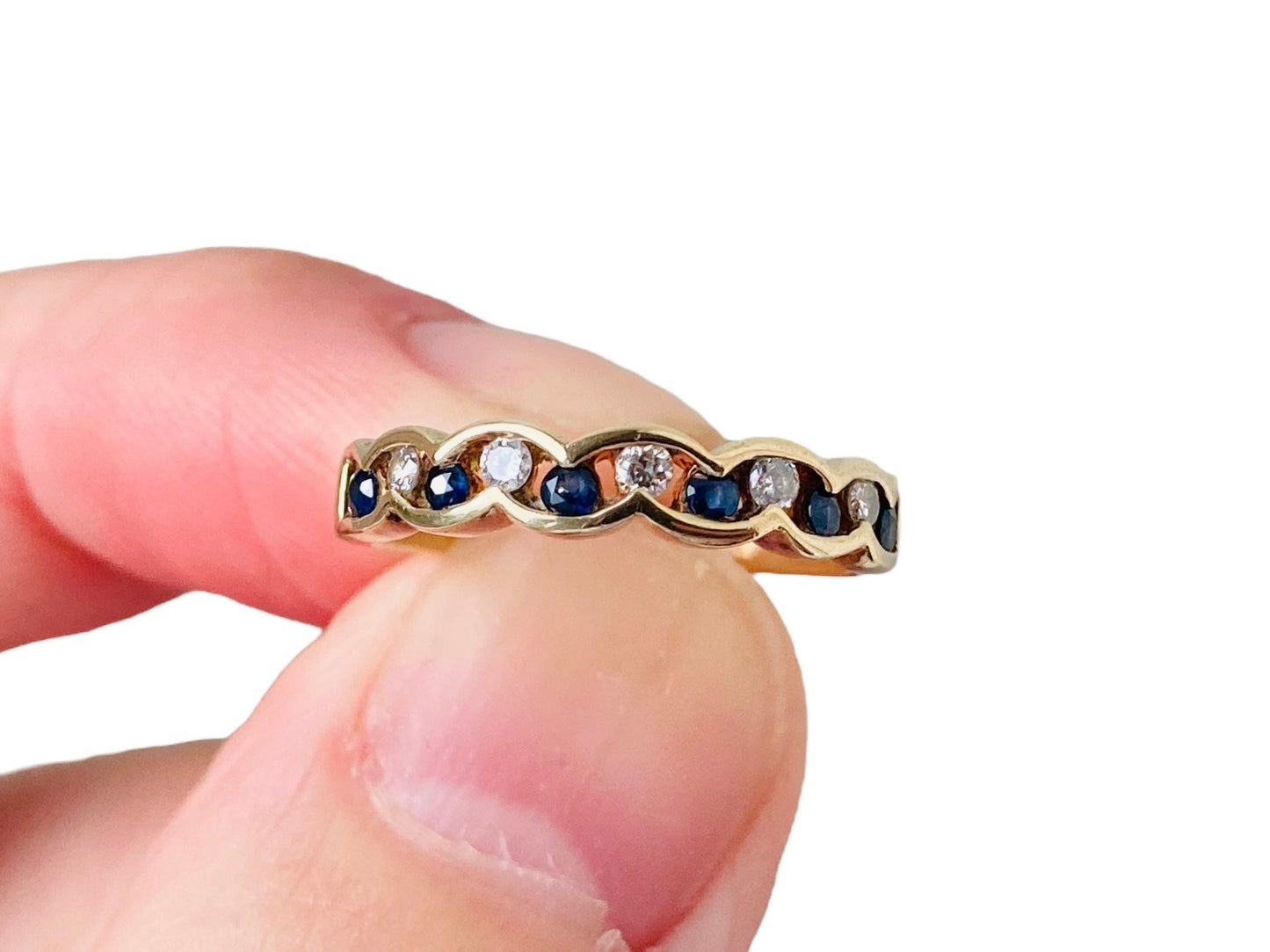 9ct Gold Sapphire & Diamond Ring